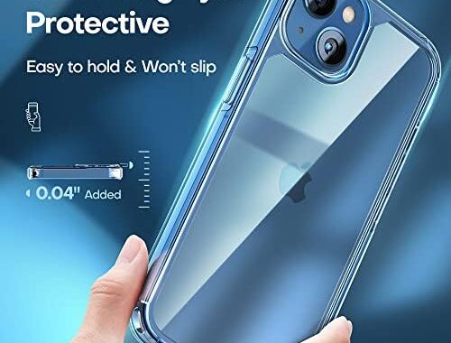 Amazon.com: TAURI [5 in 1 Designed for iPhone 13 Case, [Not-Yellowing] with 2X Tempered Glass Screen